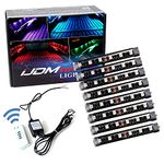 iJDMTOY 8-Piece Universal Fit 48-LED RGB Multi-Color LED Engine Bay or Under Car Ambient Decorational Lighting Kit w/Wireless Remote Control