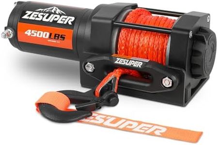 ZESUPER 4500lb Electric Winch with Synthetic Rope 12V Boat Trailer ATV UTV Quad Waterproof IP68 Wireless Remote Car