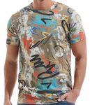 RONOMO Men's Fashion Printed Tee Top Casual Print T-Shirt (TY Military Green L)