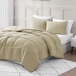 King Size Comforter Set - Goose Down Alternative – Washed Ultra-Soft - Premium All Season Warmth Bedding Set (King, Linen)