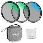 NEEWER 72mm UV/CPL/ND Lens Filter Kit with Hard Shell Storage Case, Multicoated Optical Glass & Aluminum Alloy Frame, UV + Circular Polarizer (CPL) + Neutral Density (ND4) Filter for Camera Lens