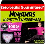 Pampers Ninjamas Nighttime Bedwetting Underwear Girls - Size S/M (38-70 lbs), 88 Count