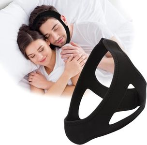 XTYAU Anti Snoring Device Anti-Slip Adjustable Anti Snoring Chin Strap,Snoring Reduction Stop Snoring Device Snoring Solution,Professional Effective Anti Dry Mouth Chin Strap Stop Noise Snoring Strap (L) (Black)