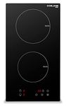 GASLAND IH30BF 30 cm Induction Hob, 3500W Built-in Electric Cooktop 2 Cooking Zones Ceramic Plate Child Lock Black (Excluding Plug)