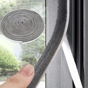 33 Ft Gray Self-Adhesive Soundproofing Weather Stripping for Doors and Windows, 0.35" Wide x 0.2" Thick