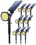 Nekteck Solar Lights Outdoor,10 LED Landscape Spotlights Powered Wall Lights 2-in-1 Wireless Adjustable Security Decoration Lighting for Yard Garden Walkway Porch Pool Driveway (10 Pack, Warm White)