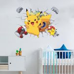 Cartoon Anime Sticker pokemon wall decals PVC Poster Kids Room Decor - Waterproof (UV20777T_R)