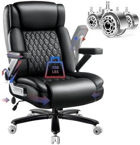 OFIKA 700LBS Large Heavy Duty Office Chair with 5D Flip Arms, Big and Tall Office Chair,High Back Computer Executive Desk Chair with Adjustable Lumbar Support,Dual Rubber Wheel(Black)
