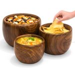 Sheesham Wood Bowl | Wooden Bowl | Bowl for Breakfast, Snacks, Soup & Salad | Set of 3