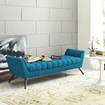 CRUZ INTERNATIONAL - online shopping-be ready ! Dark Sky Blue Velvet Button Tufted 3-Seater Sofa | Couch | Settee | Diwan | Premium Velvet Upholstery for Living Room