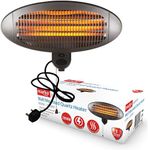 Marko Heating 2KW Quartz Patio Heater Outdoor Electric Garden BBQ 3 Heat Settings Pull Cord IPX4 Waterproof (Wall Mounted)
