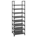 SONGMICS Shoe Rack, 8-Tier Shoe Shelf Organizer, Shoe Tower, 16-20 Pairs, for Closet, Entryway, Black ULSR24BK