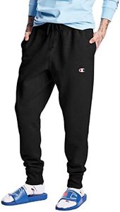 Champion Reverse Weave Joggers, Comfortable, Fleece Pants for Men, 30.5", Black C Logo, Small