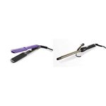 IKONIC Virtual Bundle - Ikonic Crimp & Style Hair Crimper + Ikonic CT16mm Curling Tong, Purple, Black, Golden