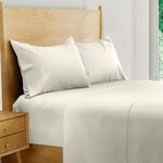 BAMPURE 100% Organic Bamboo Sheets King Set 4PC - Ultra Soft & Breathable Cooling Sheets for Hot Sleepers - Hotel Luxury Ensemble Draps Lit King Bambou - Deep Pocket (Ivory)
