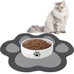 Absorbent Non-Slip Dog Bowl Mat: Grey 40x50 cm Cat Food Mats Feeding Bowl Placemat Rubber Anti-Skid for Puppy Kitten Food Water Bowl Mat Washable Easy Clean No Mould for Dogs Cats