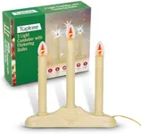 Tupkee Christmas Candolier Window Candles – with Flickering Bulbs – 3-Lights Indoor - Flameless Electric Window Candles Candelabra