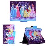 Six Princesses Princes Disney Cartoon children kids universal Tablet girl Case Cover for (9.7" inch Tablet - 9.7" Size, Princess Loves Purple) for ANY Tablet Model Samsung Ipad Amazon kindle etc