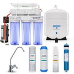 Max Water 5 Stage 100 GPD (Gallon Per Day) RO (Reverse Osmosis) Standard Water Filtration System + Faucet + Heavy Duty Tank + Booster Pump - Under-Sink/Wall Mount