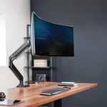 Jin Office Monitor Stand Heavy Duty for 13"-49" Inch Monitor | Strongest Gas Spring Arm with 22KG Wt. Cap| Check VESA Holes Behind Your Monitor 100x100, 200x200 VESA (Clamp/Drill Installation)
