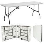 BuildRapido 6ft Folding Heavy Duty Trestle for Outdoor Picnic Party Garden Tables, White, 180 x 70 x 74 cm