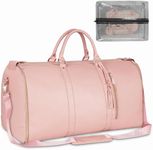 House of Quirk Garment Bags for Travel, Convertible Carry on Garment Bag Large Duffle Bags for Women, 2 in 1 Hanging Suitcase Suit Water Resistant Duffel Travel Bags with Shoe Pouch (Pink)