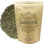 Organic Dandelion Herbal Tea Loose Leaves by Marcoina - Cut Leaves, 113g in Resealable Bag, Caffeine-Free Tea from Albania - Perfect for Hot Brews, Cooking, and Spices - Known as Taraxacum Officinale, feuille de pissenlit, Pu Gong Ying – 4oz.