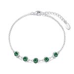 Philip Jones Green Crystal Chain Bracelet Created with Zircondia® Crystals