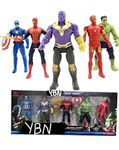 YBN Superhero Action Figures Twist and Move Toy Set for Kids | 5 Super Hero Toys Best Gift for Birthday for Boys Kids (Multicolour)