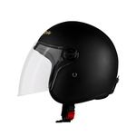 Steelbird SBH-56 Retro ISI Certified Open Face Helmet for Men and Women (X-Large 620 MM, Matt Black)