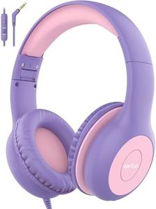 EarFun Auriculares para niños, plegables para niños, limitador de volumen de 85/94 dB, función de compartir, sonido estéreo, diadema ajustable, auriculares con cable para niños con micrófono para la