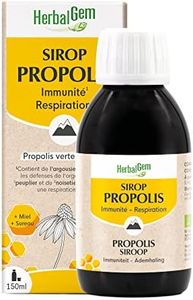 HERBALGEM - Sirop Propolis Adulte - Stimulant Naturel - Confort Des Voies Respiratoires - Enrichi Aux Bourgeons - Certifié Bio - 150 ml