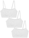 Fruit of the Loom Women's Spaghetti Strap Cotton Pullover Sports Bra, White/White/White, 38