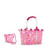 Reisenthel Kids Shopping Set of 2 Carrybag XS / Shopping Basket and Small Bag / Mini Bag in Trendy Cat's & Dog's Design (ABC Friends Pink)