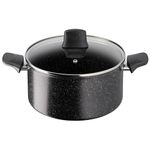 Tefal Stone Strength Aluminium Non Stick 24CM Stewpot, Reinforced with Titanium Particles, Induction Compatible