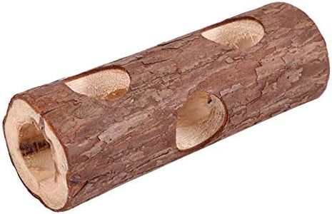 GOTOTOP Túnel de Madera para hámster, Tubo de Ejercicio de Animales Naturales, pequeños Juguetes para Masticar, Bosque, Tronco de árbol Hueco para Conejo, hurón, ratón, Conejillo de Indias(L)