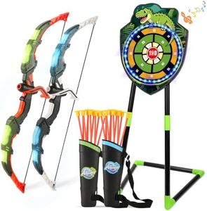 2 Pack Dinosaur LED Light Up Archery Set Indoor&Outdoor Toy for Boys Girl