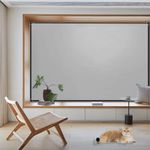 Blackout Blinds for Window 80 x 130 cm, Easy to Stick on & Take Down, Thermal Properties Premium Fabric Rust-Proof Roll Blind Blackout Blinds, with Nano Tape for Travel Rv Car, Grey