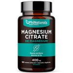 Magnesium Citrate - Magnesium Citrate Capsules 400 Milligrams - Pure Magnesium Supplement 100 - Non-GMO - Made in the USA (180 capsules)