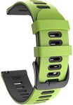 Zitel Bands Compatible with Garmin Forerunner 245/245 Music, 645/645 Music, Forerunner 55/158, Vivoactive 3, Venu Sq/Venu 2 Plus, Vivomove HR, Silicone 20mm Straps - Green Black