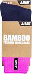 Bamboo Work Socks for Women - Organic Bamboo, Extra Thick, Comfortable and Odor-Reducing Work Boot Socks - Pink - 3-11 - 1 Pair