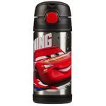 Thermos - Kid Water Bottle, Disney Cars (355ml) - BPA Free, Stainless Steel Flask, Spill Proof, Pop-Up Straw, Carry Handle, Dishwasher Safe,12-Hour Cold Drinks, School, Clubs, Sports, Picnics