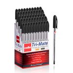 Cello Black Ballpoint Pens,(Pack of 50) Pens multipack Smooth Writing Action Medium Point (1.0mm) Black Biro pens,Ideal Ball Point Pens for office supplies Stationary for Work, Home, School supplies