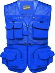 Flygo Mens Summer Outdoor Work Safari Fishing Travel Photo Vest with Pockets Royal Blue XS