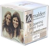 Malden International Designs Acrylic Photo Cube, 6 Option, 6-4x4, Clear