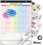 Ospelelf Magnetic Calendar 2025-2026 Wall Calendar 12'' x 17'' Desk Calendar 18 Month Calendar for Refrigerator, Use Jan 2025 - June 2026