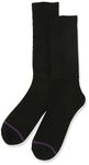 MediPEDS Men's 8 Pack Diabetic Extra Wide Crew Socks, Black, Shoe Size: 9-12