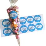 Baby Shower Sweet Bags & Stickers - Party Game Prize Favour - 10 Pack (Blue)