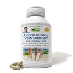 Andrew Lessman Circulation & Vein Support for Healthy Legs 60 Capsules - High Bioactivity Diosmin, Butcher's Broom, Visibly Reduces Swelling & Discomfort in Feet, Ankles, Calves, Legs