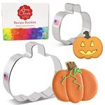 Pumpkin Cookie Cutters 2-Pc. Set Made in USA by Ann Clark, 4", 3"